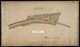 859441 Plattegrond van het ontworpen emplacement van het station Baarn aan de Oosterspoorweg van de H.IJ.S.M. met het ...